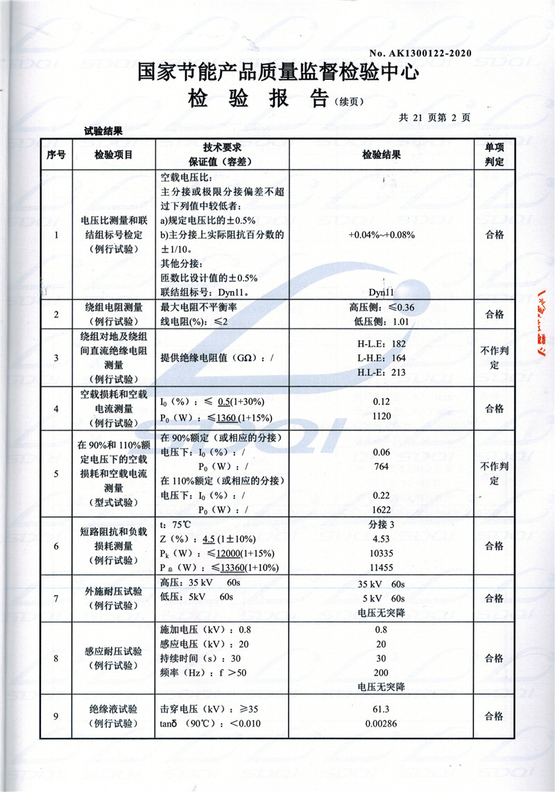 高低压试验报告-S11-1250天长天长天长油浸式变压器-2.jpg
